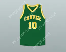 Custom nay Youth / Kids Tim Hardaway 10 Carver Military Academy Challengers Green Basketball Jersey 1 Top cousé S-6XL