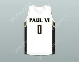Custom nay Youth / Kids Trevor Keels 0 Paul VI Catholic High School Panthers White Basketball Jersey 2 Stitched S-6XL