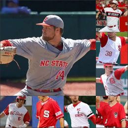 Custom NC State Wolfpack NCAA College Baseball Maillots cousus 8 Trea Turner 24 Luca Tresh 13 Tyler Mcdonough 3 Devonte Br High High AA