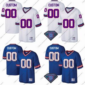 Custom NCAA 75th Vintage Football Jerseys Retro Phil 11 Simms Harry 53 Carson Lawrence 56 Taylor Carl 58 Banks Mark 89 Bavaro Michael 92 Strahan gestikt Jersey