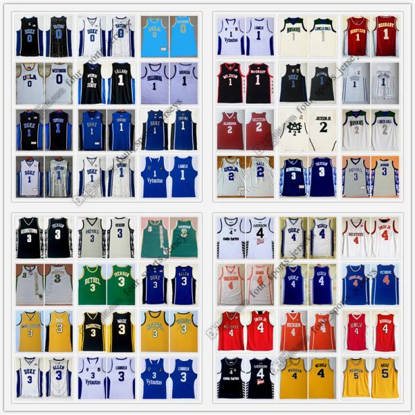 Maillot de basket-ball personnalisé NCAA Fox Tatum Westbrook Lillard Booker Brunson Irving Ball McGrady Williamson Sexton Ball Iverson Adebayo Paul Wad