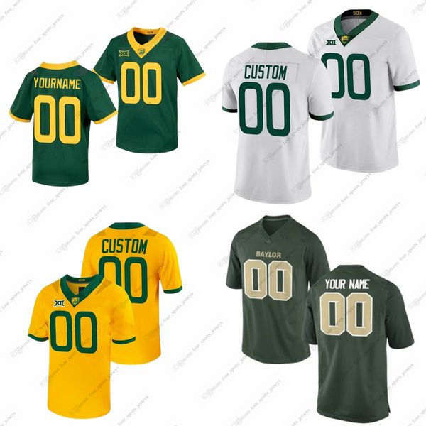 Custom NCAA Baylor Bears College Football Jerseys White Artmore Jr. Bush Dunson Jenkins Mastrodicasa McCarty Noel Reed Williams III Williams IV Allen Allen