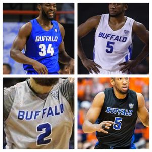 Jersey cosido de baloncesto personalizado de la NCAA Buffalo Bulls Cualquier nombre Número Hombres Mujeres Jerseys juveniles bordados 33 Nick Perkins 41 Brock Bertram 2 Jeremy Harris