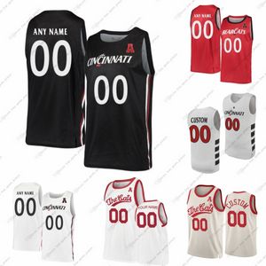 Aangepaste NCAA Cincinnati Bearcats College basketbalshirts CJ Anthony Aziz Bandaogo Fredrick Rayvon Griffith Jizzle James Chase Kirkwood Viktor Lakhin lang