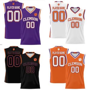 Camisetas de baloncesto personalizadas de la NCAA Clemson Tigers College Dillon Hunter Matt Kelly Andrew Latiff Bas Leyte Daniel Nauseef Ian Schieffelin Asa Thomas Chauncey Wiggins