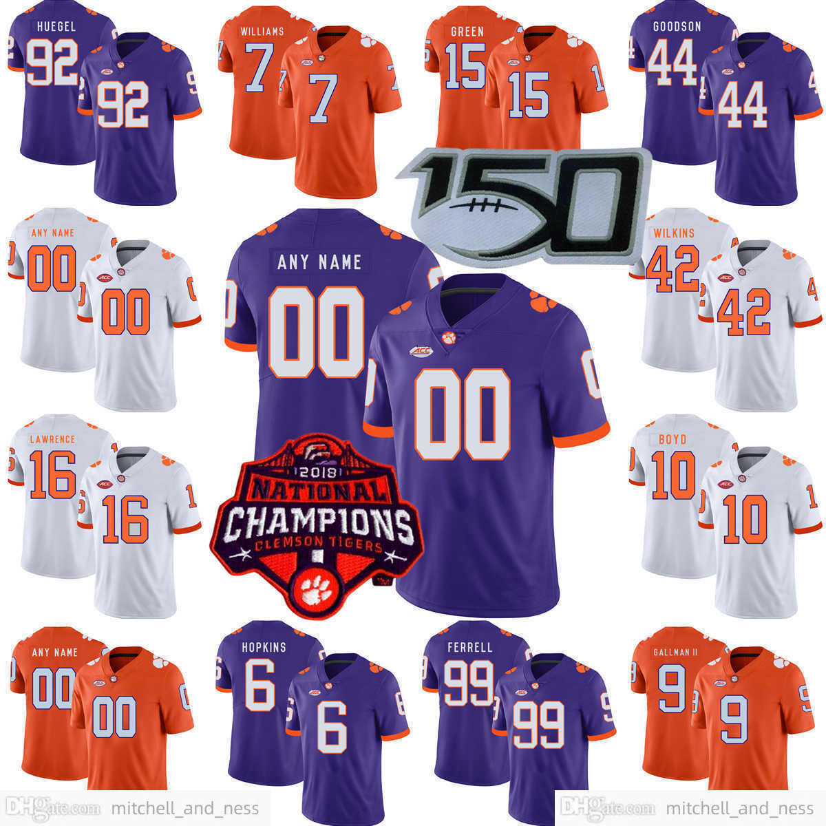 Anpassad NCAA College Clemson Tigers Football Jersey Hunter Helms Keith Adams Jr. Beaux Collins Davis Allen Will Boggs Cade Denhoff Syched Men Women Youth Kids