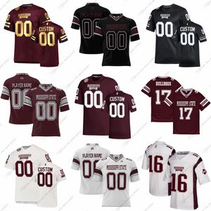 Aangepaste NCAA College voetbalshirts Griffin Harmon Harvey Kolka Lauderdale Mosley Robinson Thomas Walley Whittemore Cooper''Mississippi''State''Bulldogs''
