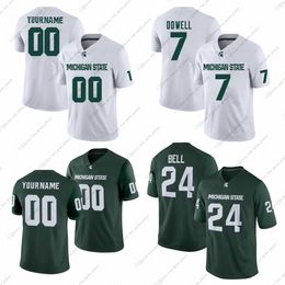 Aangepaste NCAA College Miami Hurricanes voetbalshirts Kirk Cousins Brian Lewerke LeVeon Bell Banks Houser Kim Schorfhaar Berger Carter Joiner III Mangham Millikin