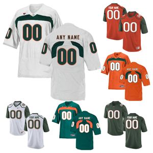 Custom NCAA College Miami Hurricanes voetbaltruien Harris Taylor Reed King Chaney Jr. Restrepo Smith Rambo Rousseau Thomas Kelly Osborn Perry Rosier Homer