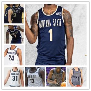 CUSTOM Ncaa College Montana State Basketball Jersey Xavier Bishop Jubrile Belo Amin Adamu RaeQuan Battle Abdul Mohamed Tyler Patterson Grand