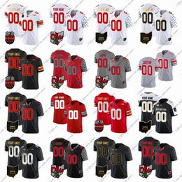 Aangepaste NCAA College Ohio State Buckeyes voetbalshirts Ezekiel Elliott J.T Barrett Chris Olave Parris Campbell JR. Lebron James Weber George vier sporttruien