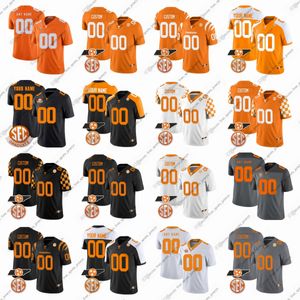 Aangepaste NCAA College Tennessee vrijwilligers voetbalshirts Campbell Clipper Crawford Davis Grant Hill Johnson III Karic Krivosh Lampley Lane vier sporttruien