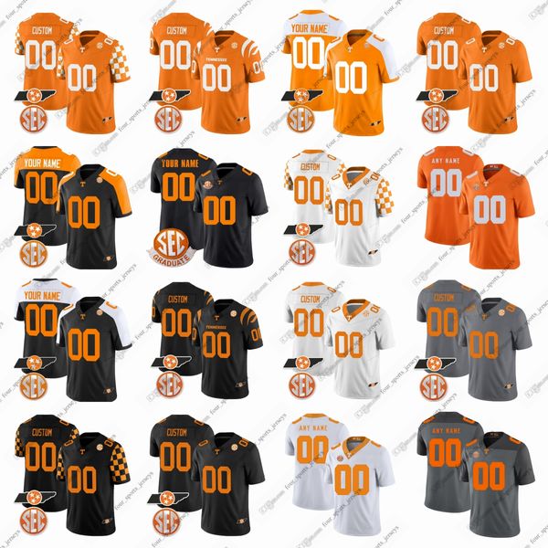 Camisetas de fútbol personalizadas de los voluntarios de Tennessee de la NCAA College Jason Witten Joshua Dobbs Peyton Manning Hendon Hooker Jalin Hyatt DeSean Bishop cuatro camisetas deportivas