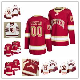 Aangepaste Ncaa Frozen Four Denver Pioneers DU Hockey Jersey Bobby Brink Carter Savoie Cole Guttman Brett Stapley Carter Mazur Mike Benning Mass 79