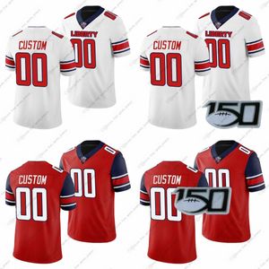 Aangepaste NCAA Liberty Flames College voetbalshirts Kylen Austin CJ Daniels Malik Caper Willis Charlie Brewer Burnett Hampton Lowe Salter Blue Cooley Gipson Hanks