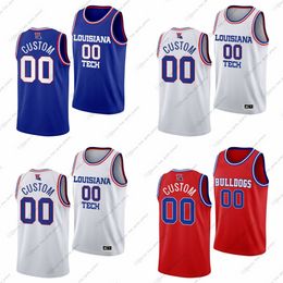 Aangepaste NCAA Louisiana Tech College basketbalshirts Dravon Mangum Terri Miller Jr Sean Newman Ben Ponder Devin Ree Turner Alex Vertus Will Allen Daniel Batcho