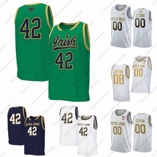 Camisetas personalizadas de baloncesto de la NCAA Notre Dame Fighting Irish College JT Kelly J.R. Konieczny Kebba Njie Julian Roper II Tony Sanders Jr. Braeden Shrewsberry Alex Wade Zona