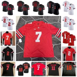 Maglia personalizzata NCAA Ohio State Buckeyes C.J. Stroud Jaxon Smith-Njigba Miyan Williams J.T. Tuimoloau TreVeyon Henderson Emeka Egbuka Marvin Harrison Jr. Cade