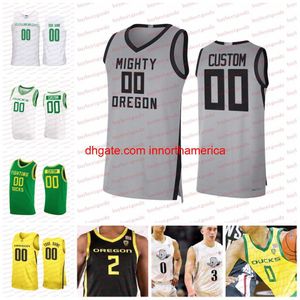 Maillot de basket-ball personnalisé NCAA Oregon Ducks 10 Kel'el Ware 0 Will Richardson 1 N'Faly Dante 5 Jermaine Couisnard 13 Quincy Guerrier 32 Nathan Bittle Maillots