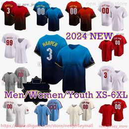 Custom S-6XL 2024 City Connect 3 Bryce Harpe Baseball Jersey Trea Turner Rhys Hoskins JT Realmuto Bryson Stott Nick Castellanos Kyle Schwarber Zack Wheeler Jerseys