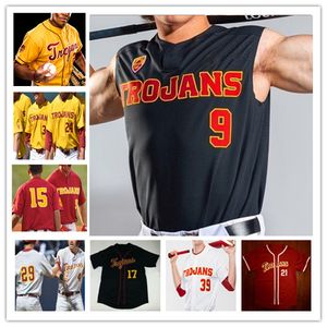 Maillot de baseball NCAA College USC Trojans Austin Overn Cole Gabrielson Ethan Hedges Nick Lopez Johnny Olmstead Bryce Martin-Grudzielanek Carson Wells McGwire Clift