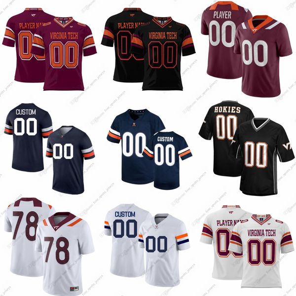 Personnalisé NCAA Virginia Cavaliers College Football Jerseys Brown Foston Griese Hollins Jones Kotter Pace Davies Fields Gibson Starling Tennyson Twitty Washington