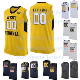 Personalizado NCAA West Virginia'Mountaineers'Colegio de baloncesto Jimmy Bell Jr. Josiah Davis Harris Kedrian Emmitt Matthews Tre Mitchell