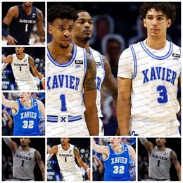 Custom NCAA Xavier Musketeers Basketball Jersey 0 Souley Boum 2 Jerome Hunter 4 Cesare Edwards 12 Kam Craft 15 KyKy Tandy Xavier Jerseys Stitched