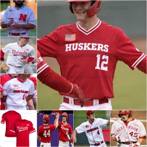 Aangepaste Nebraska Cornhuskers Baseball jerseys Mens Vrouwen Jeugd allemaal naaien McKinley Malecha Mya Felder Billie Andrews Sydney Gray Red