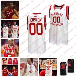 Maillot de basket-ball personnalisé Nebraska Cornhuskers Jamarques Lawrence Cale Jacobsen Dave Hoppen Henry Burt Rienk Mast Josiah Allick Maillots Nebraska