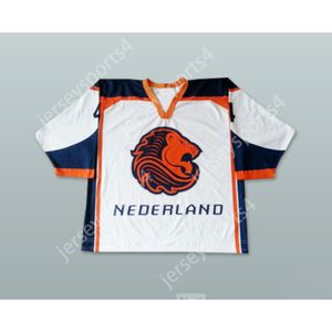 Custom Nederland National Team White Hockey Jersey New Top Ed S-M-L-XL-XXL-3XL-4XL-5XL-6XL