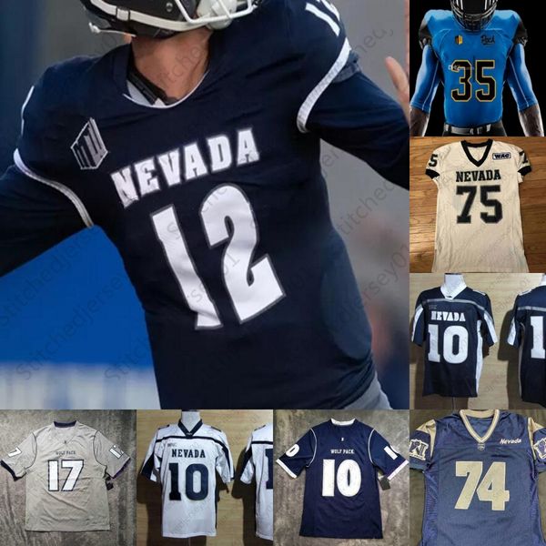 Custom Nevada Wolf Pack Football 16 Malik Henry 2 Devonte Lee 25 Avery Morrow 19 Cole Turner 1 Melquan Stovall 33 Brandon Marshall Jersey NCAA College Mens.