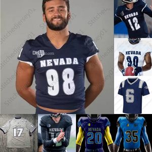 Custom Nevada Wolf Pack Football Jersey NCAA College Carson Strong Toa Taua Elijah Cooks Romeo Doubs Mens Women Youth