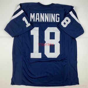 CUSTOM New ARCHIE MANNING Ole Miss Blue College Maillot de football cousu AJOUTER N'IMPORTE QUEL NUMÉRO DE NOM