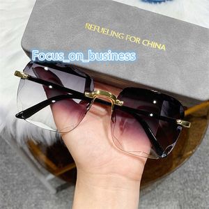 NUEVA LLEGA CONSTRUCCIÓN 2023 Gafas de sol de Square sin borde Luxury Luxury Whensale Women Mayas Fashion Rectange Sun Gafas de sol