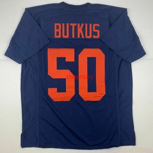 PERSONALIZADO Nuevo DICK BUTKUS Illinois Blue College Jersey de fútbol cosido AÑADIR CUALQUIER NÚMERO DE NOMBRE