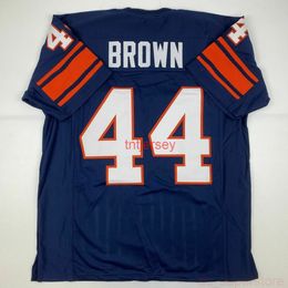 Aangepaste nieuwe Jim Brown Syracuse Blue College Stitched Football Jersey Voeg elk naamnummer toe