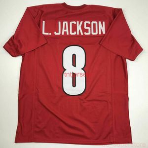 CUSTOM New LAMAR JACKSON Red College Stitched Football Jersey AJOUTER N'IMPORTE QUEL NUMÉRO DE NOM