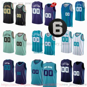 Maillots de basket imprimés de nouvelle saison personnalisés 1 LaMelo Ball 20 Gordon Hayward James Bouknight Mark Williams Terry Rozier Kelly Oubre Jr. Mason Plumlee Jerseys 6 patch