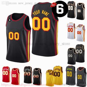 Camisetas de baloncesto impresas de nueva temporada personalizadas 20 John Collins 13 Bogdan Bogdanovic De'Andre Hunter Jalen Johnson Bruno Fernando Clint Capela Jerseys 6 parche