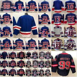 Custom New York Hockey Men 10 Artemi Panarin Jerseys 20 Chris Kreider Adam Fox 24 Kaapo Kakko 13 Alexis Lafreniere 93 Mika Zibanejad Winter