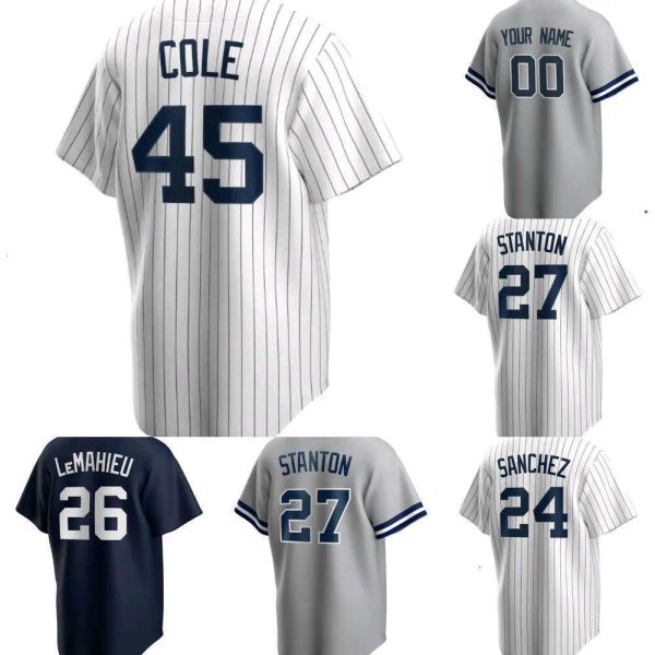 Personnalisé New York''Yankees''Hommes Femmes Jeunes 42 Mariano Rivera 23 Don Mattingly 44 Reggie Jackson 24 Sanchez 84 Albert Abreu 95 Cabrera 70 Cordero Baseball Jerseys Nouveau