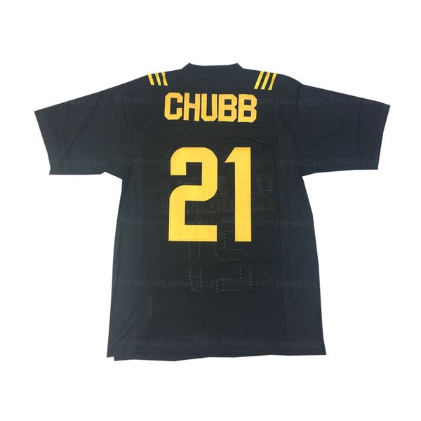 Custom Nick Chubb 21 # Jersey de football du lycée Ed Black Black n'importe quel numéro de nom Taille S-4xl Top Quality