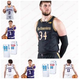 Aangepaste Northwestern Wildcats basketbal Jersey Boo Buie Nick Martinelli gestikt Ty Berry Blake Barkley Ryan Langborg Northwestern Jerseys