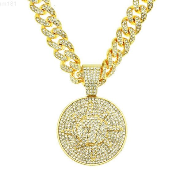 Testeur de diamant personnalisé numéro 7, Vvs Moissanite glacé 10k 14k 18k, pendentif en or véritable, pendentif Super homme