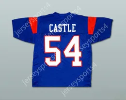 Numéro personnalisé Mens Youth / Kids Thad Castle 54 Blue Mountain State Goats Football Jersey Top cousé S-6XL