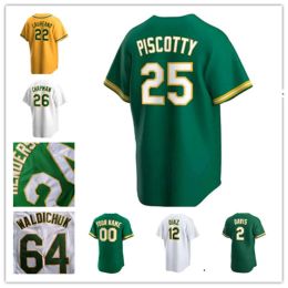 Custom Oakland Hommes Femmes Jeunes Athlétisme 28 Manny Pina 56 Dany Jimenez 12 Aledmys Diaz 35 Henderso 68 Domingo Acevedo 99 Aguilar 15 Brown Baseball Jerseys Nouveau