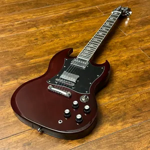 Custom OEM Factory SG Modèle G400 Vin Rouge 6 Stings Guitare électrique