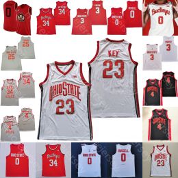 CUSTOM Ohio State Buckeyes Basketball Jersey NCAA College Joey Brunk Cedric Russell Jamari Wheeler Malaki Branham Kalen Etzler Hookfin Johns