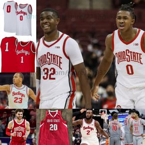 Aangepaste Ohio State Buckeyes basketbalshirts Bowen Hardman Devin Royal Austin Parks Kalen Etzler Felix Okpara Colby Baumann Owen Spencer